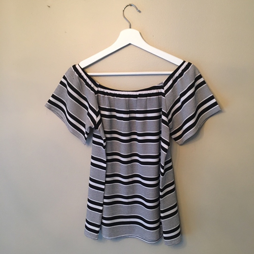 Black and White Striped Blouse